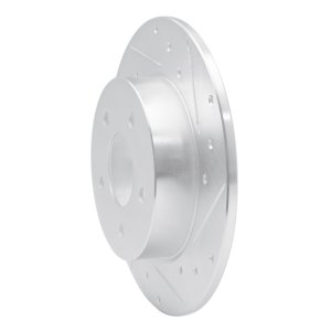 Nissan Kicks Brake Rotor (1) - Rear Right - R1 Concepts - Drilled & Slotted - Silver - `19-`25